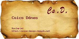 Csics Dénes névjegykártya
